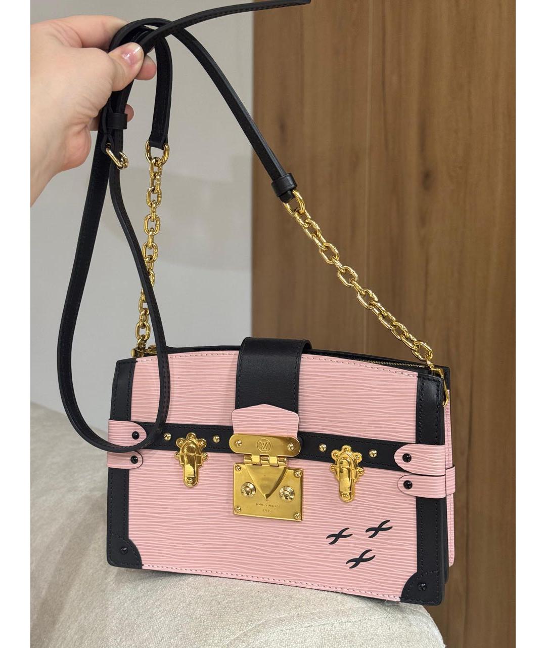 LOUIS VUITTON Розовая кожаная сумка через плечо, фото 3