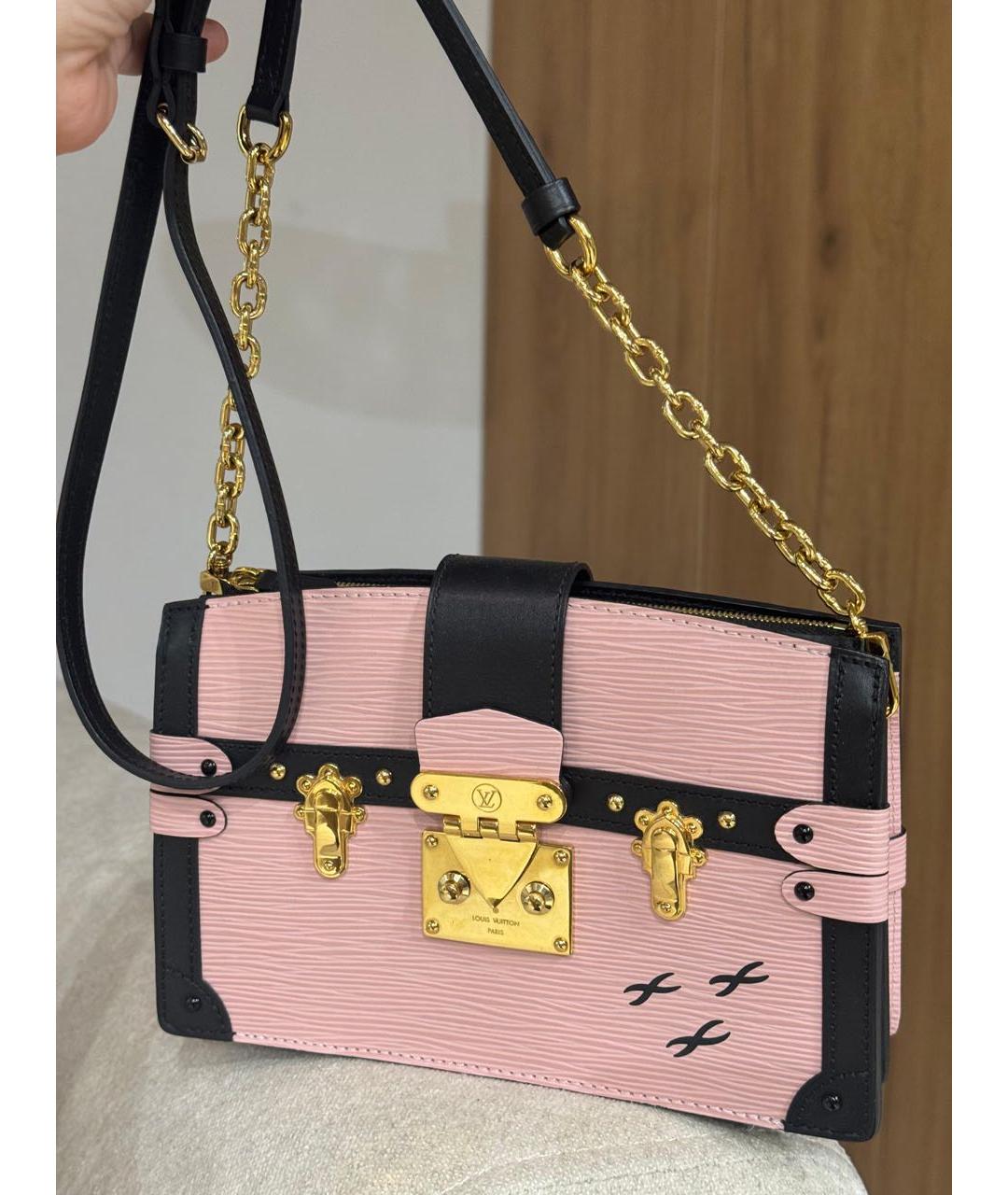 LOUIS VUITTON Розовая кожаная сумка через плечо, фото 2