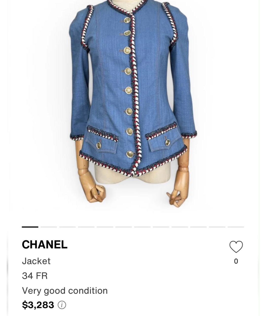 CHANEL Синий жакет/пиджак, фото 3