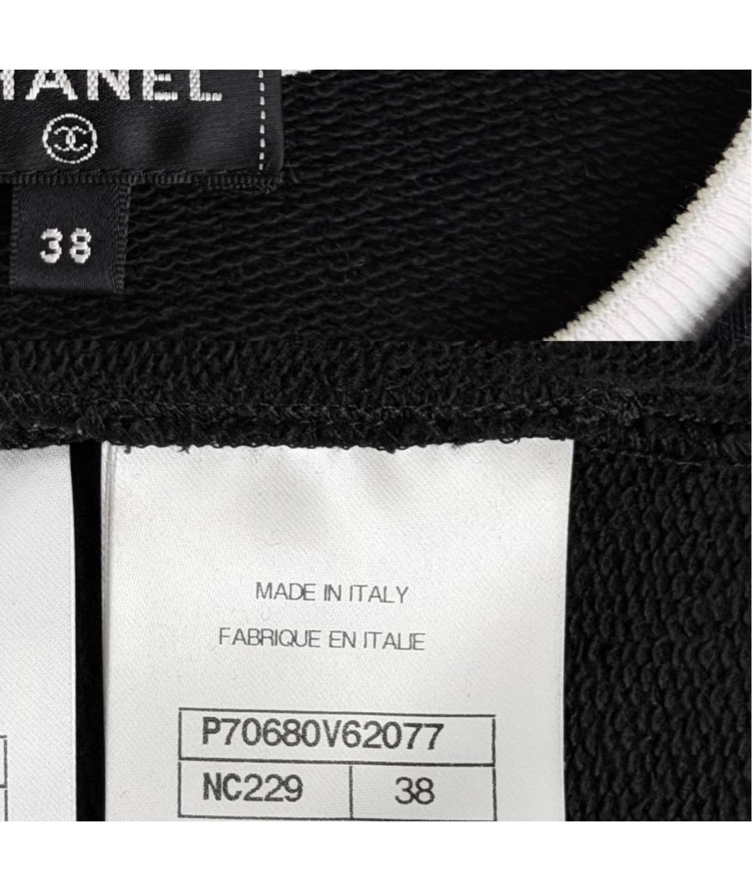 CHANEL Черная хлопковая майка, фото 4