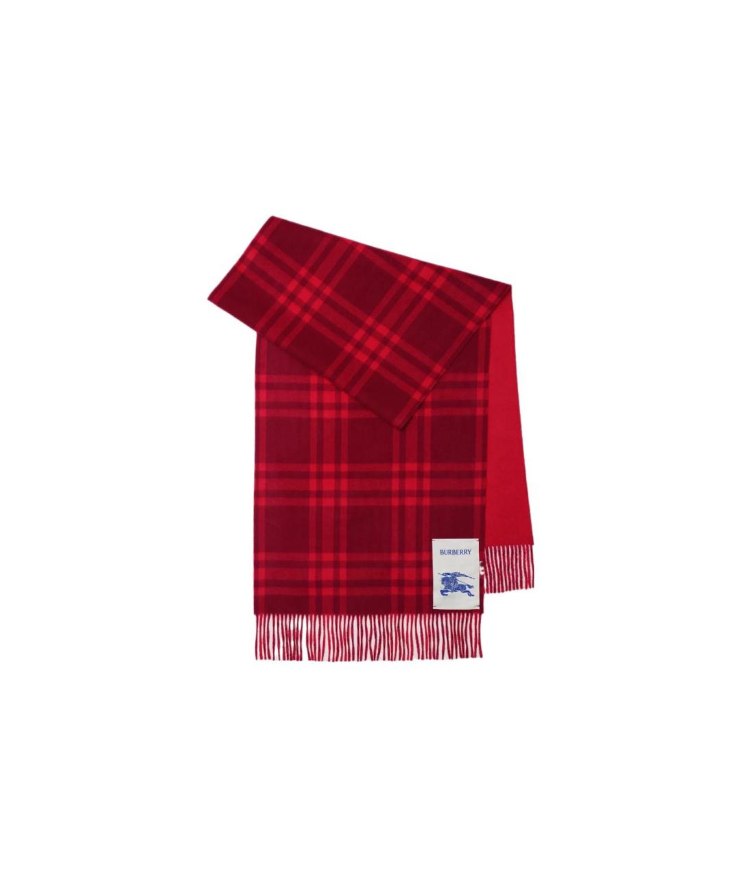 BURBERRY Красный кашемировый шарф, фото 4
