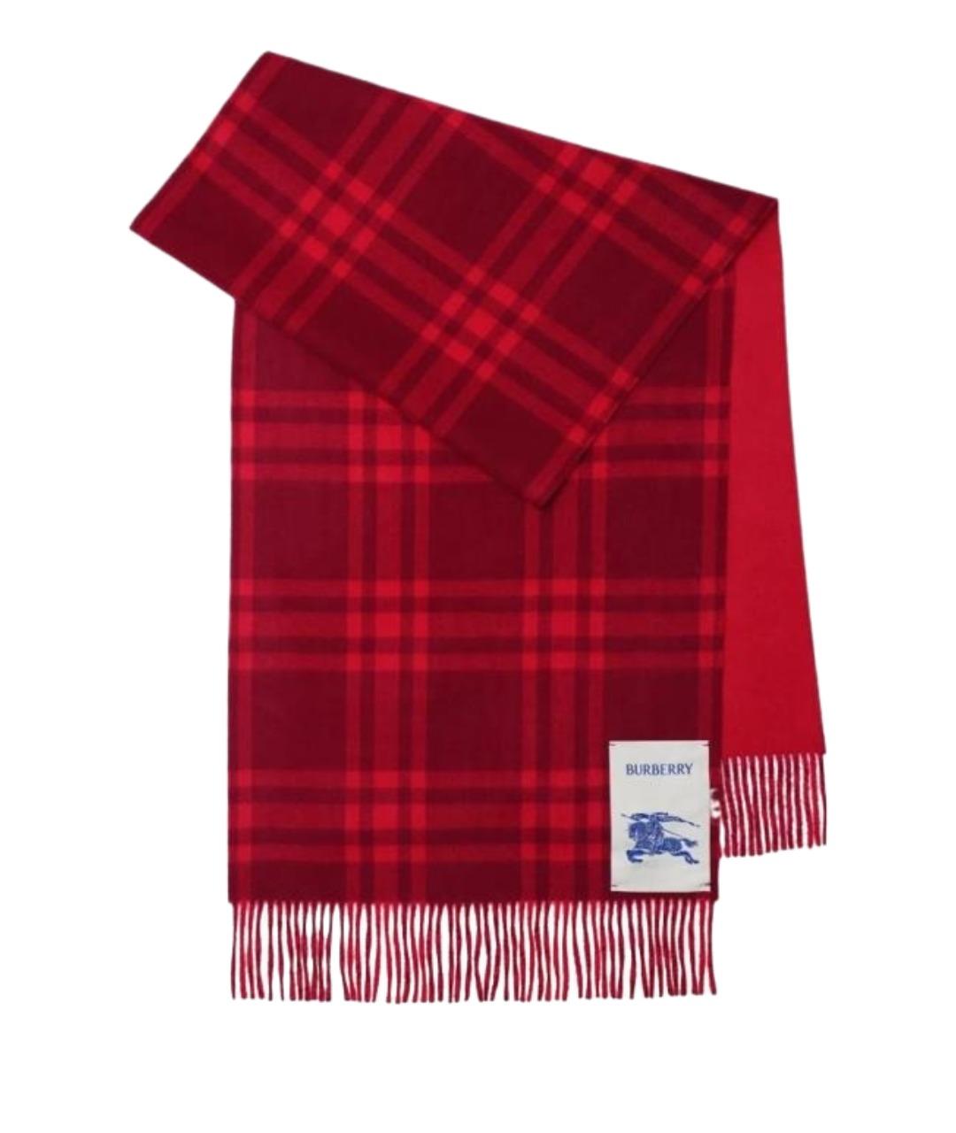 BURBERRY Красный кашемировый шарф, фото 1