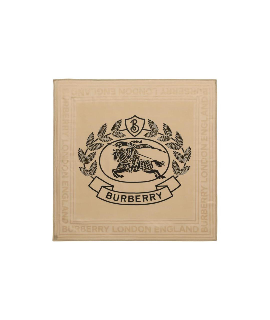 BURBERRY Бежевый шелковый шарф, фото 4