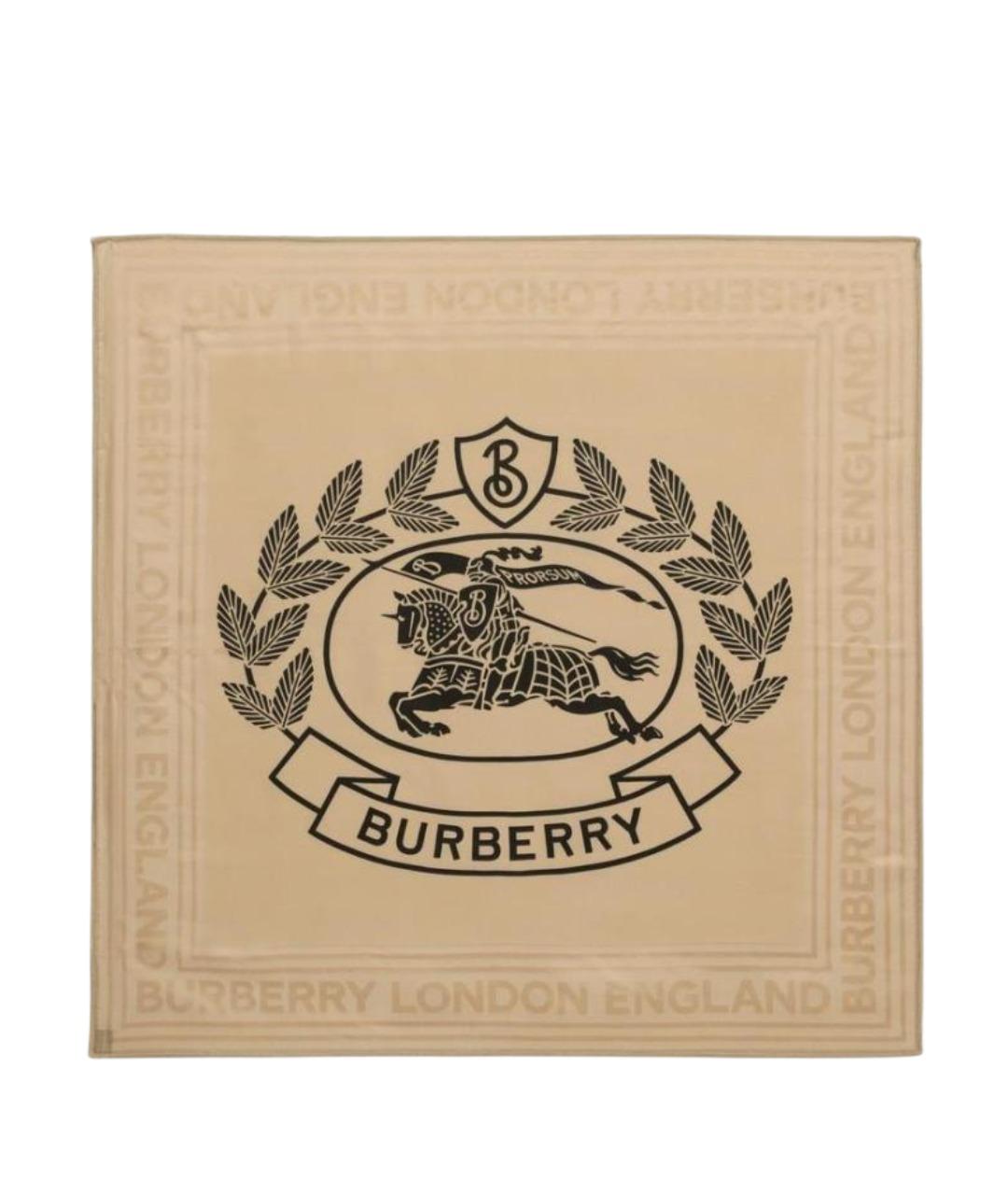 BURBERRY Бежевый шелковый шарф, фото 1