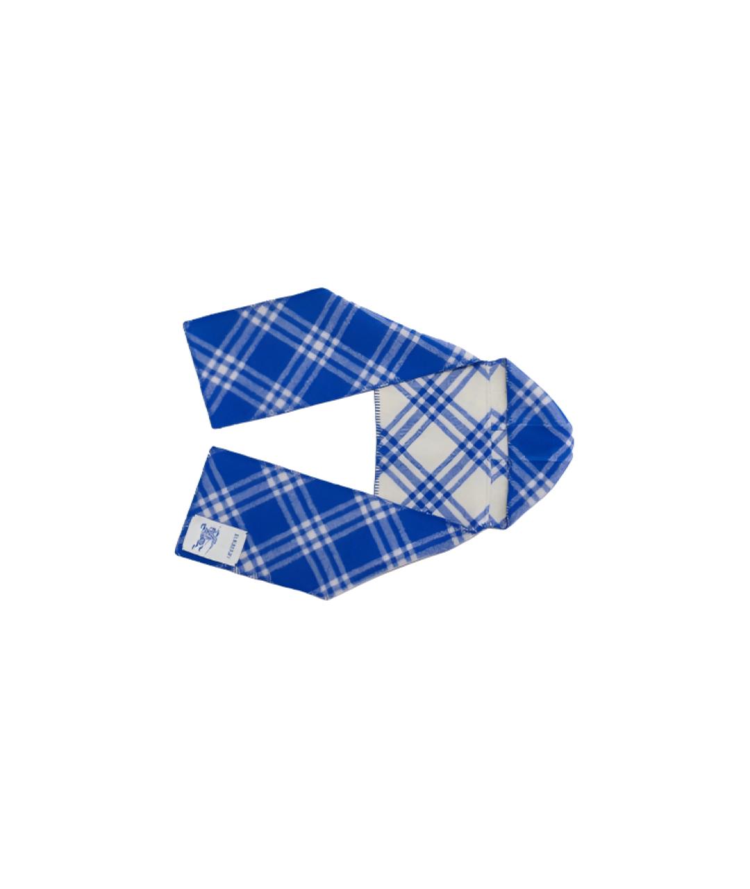 BURBERRY Синий шерстяной шарф, фото 2