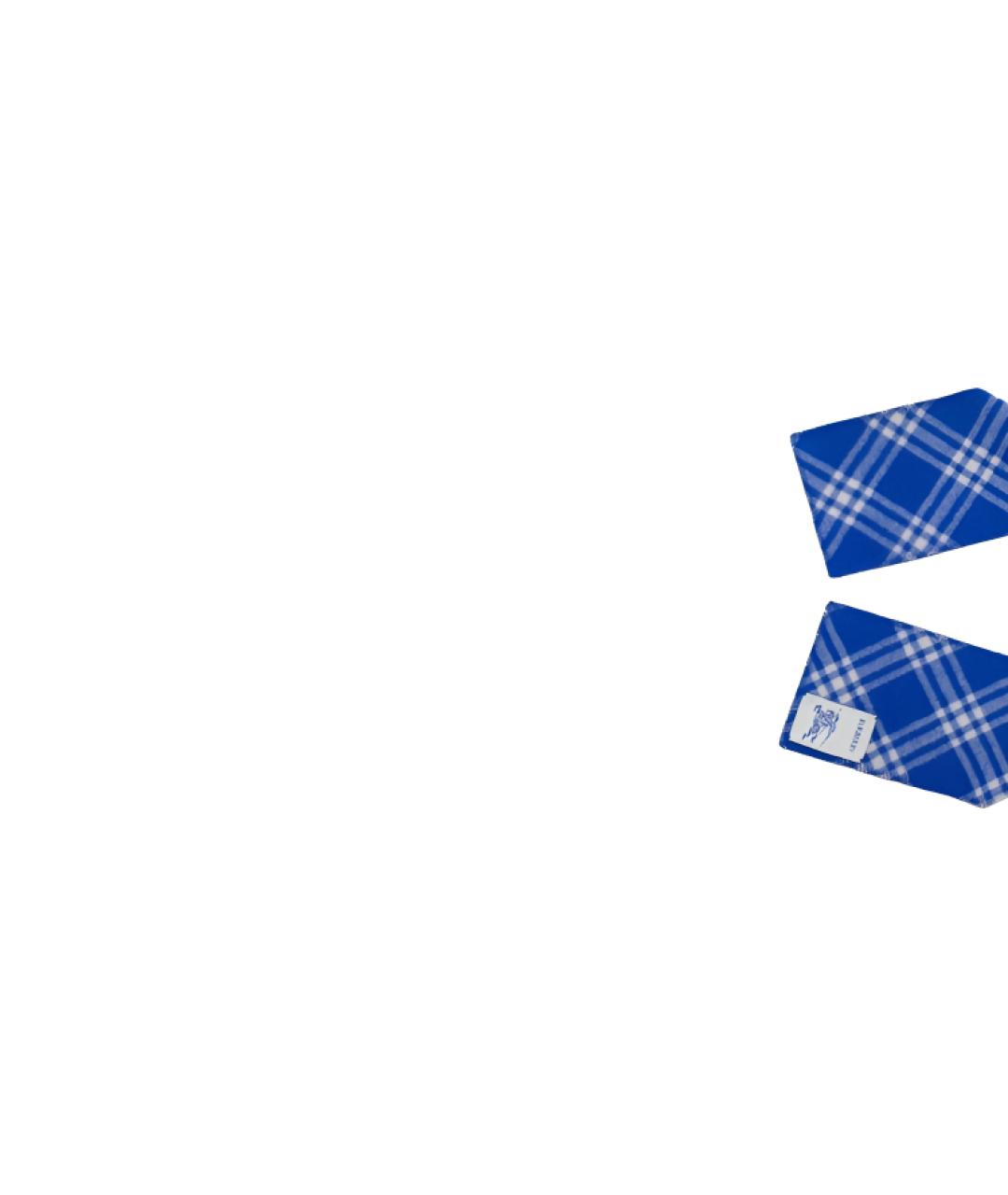 BURBERRY Синий шерстяной шарф, фото 3