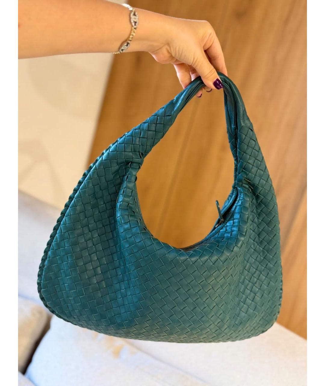 BOTTEGA VENETA Зеленая кожаная сумка тоут, фото 2