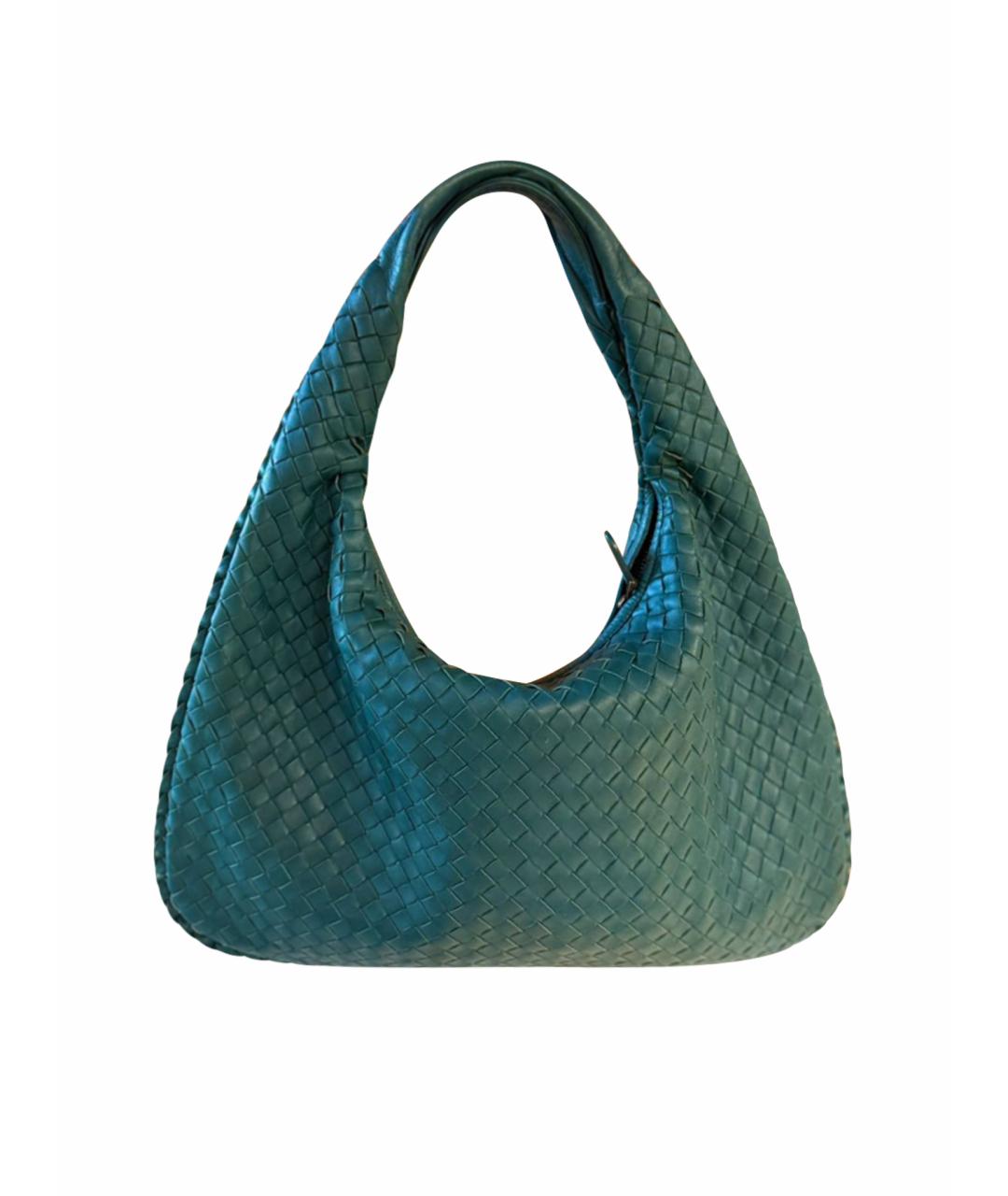 BOTTEGA VENETA Зеленая кожаная сумка тоут, фото 1