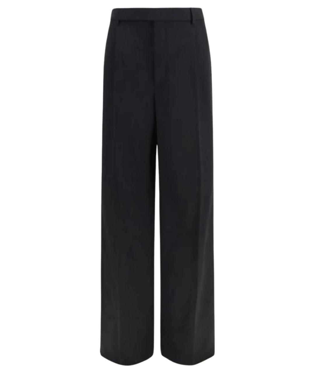 SAINT LAURENT Черные шерстяные брюки широкие, фото 1