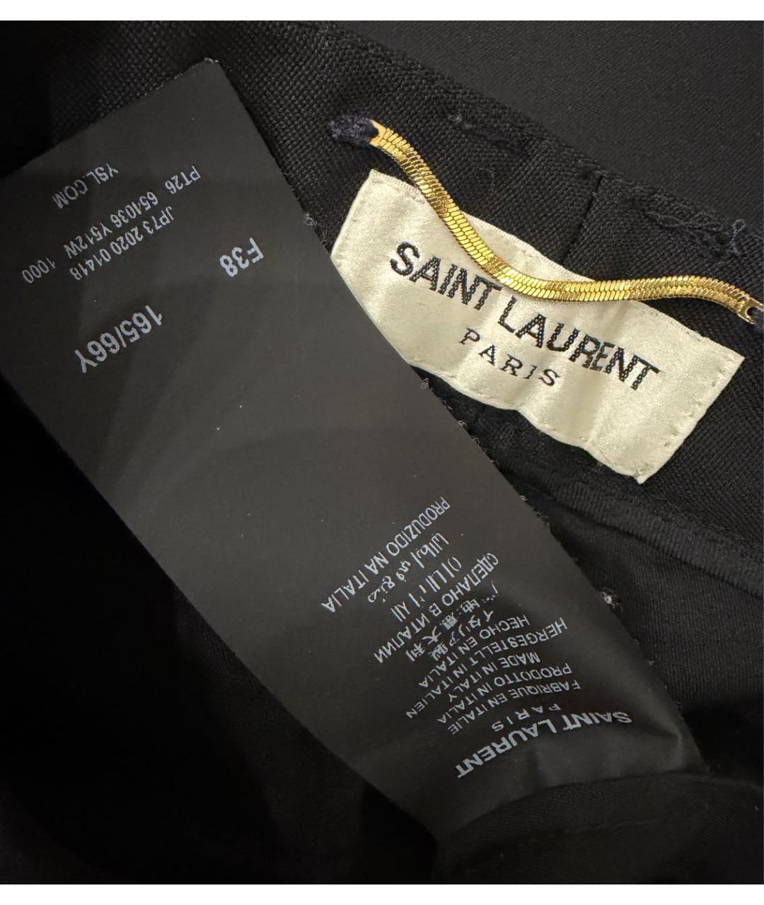 SAINT LAURENT Черные шерстяные брюки широкие, фото 6