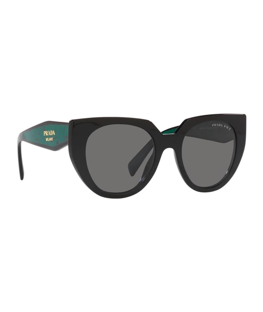 PRADA Черные пластиковые солнцезащитные очки, фото 4