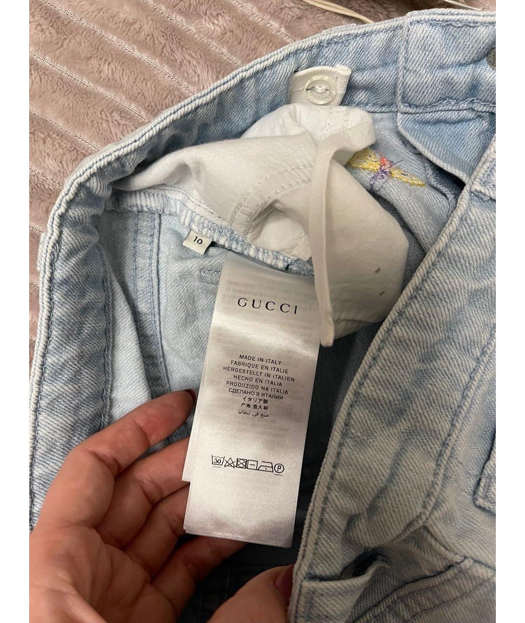 GUCCI Голубые деним детские джинсы, фото 5