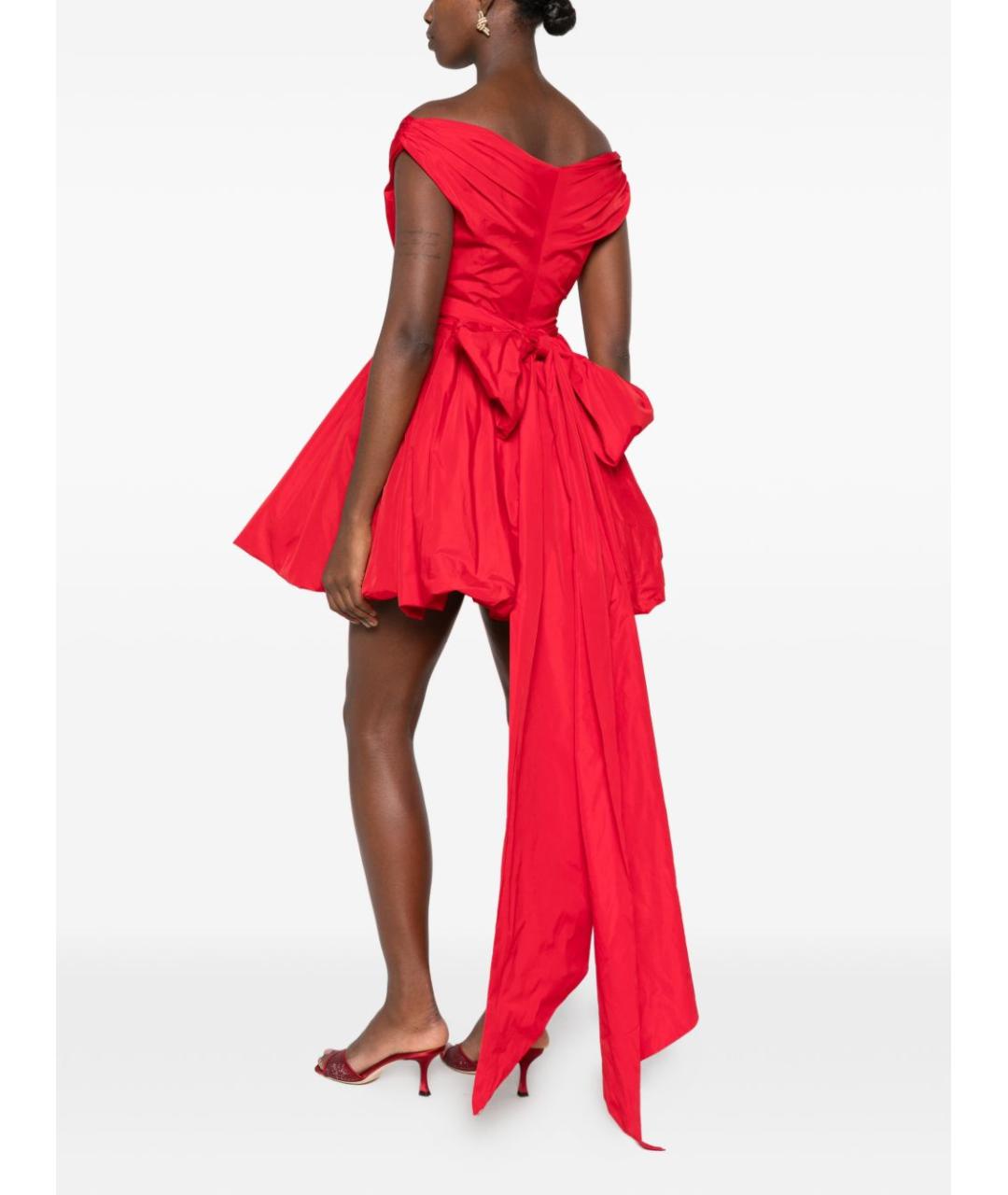 BLUMARINE Красное полиэстеровое коктейльное платье, фото 5