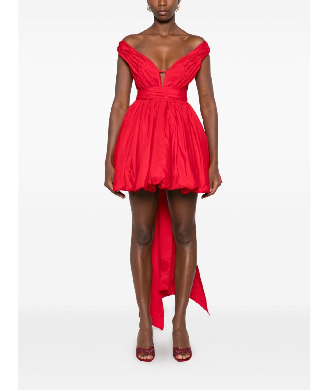 BLUMARINE Красное полиэстеровое коктейльное платье, фото 2