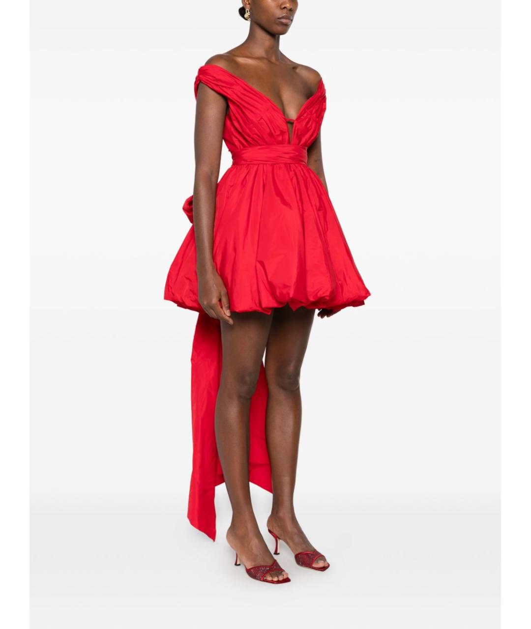 BLUMARINE Красное полиэстеровое коктейльное платье, фото 4