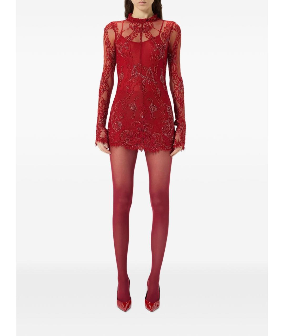 BLUMARINE Красное полиамидовое коктейльное платье, фото 3
