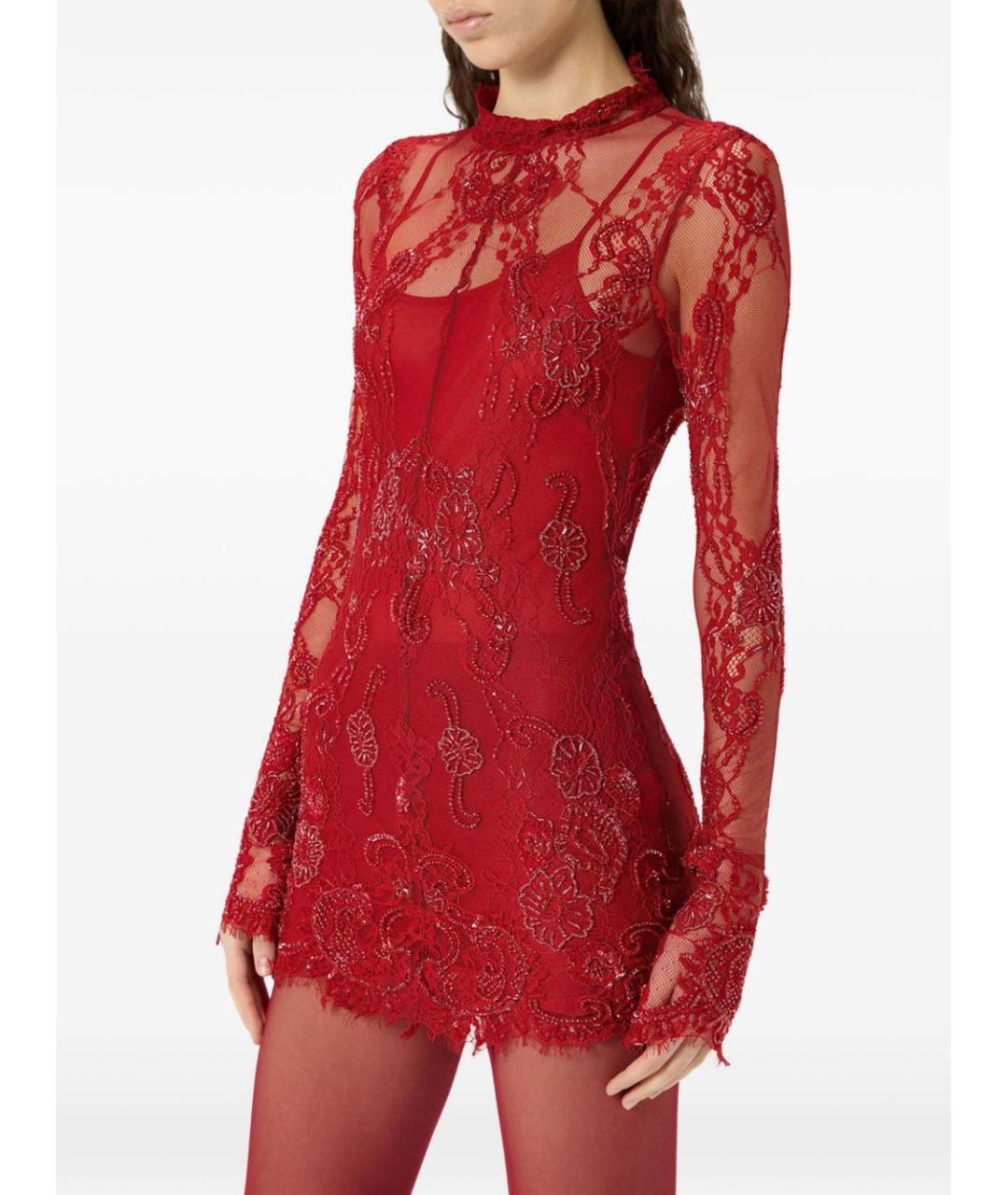 BLUMARINE Красное полиамидовое коктейльное платье, фото 5