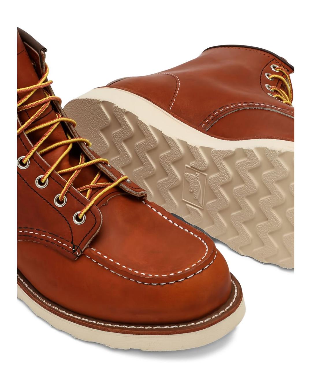 RED WING Коричневые кожаные высокие ботинки, фото 5