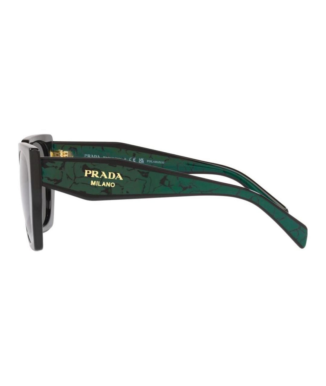 PRADA Черные пластиковые солнцезащитные очки, фото 3