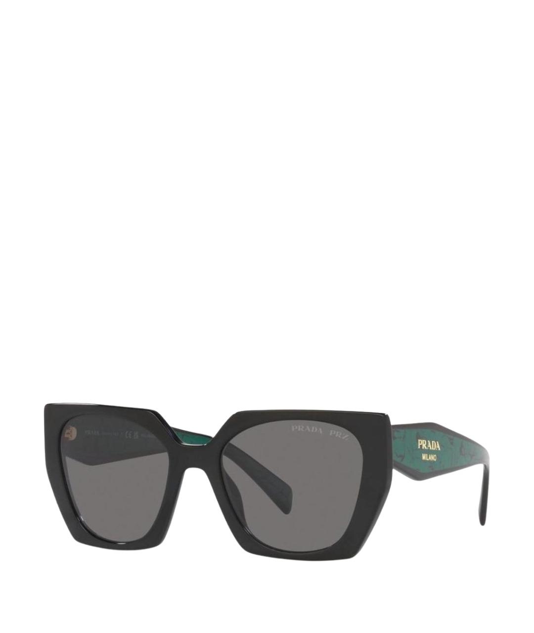 PRADA Черные пластиковые солнцезащитные очки, фото 1