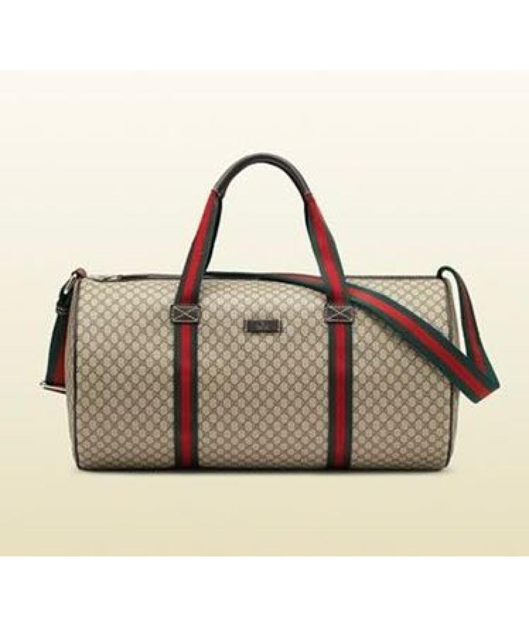 GUCCI Коричневая кожаная дорожная/спортивная сумка, фото 9