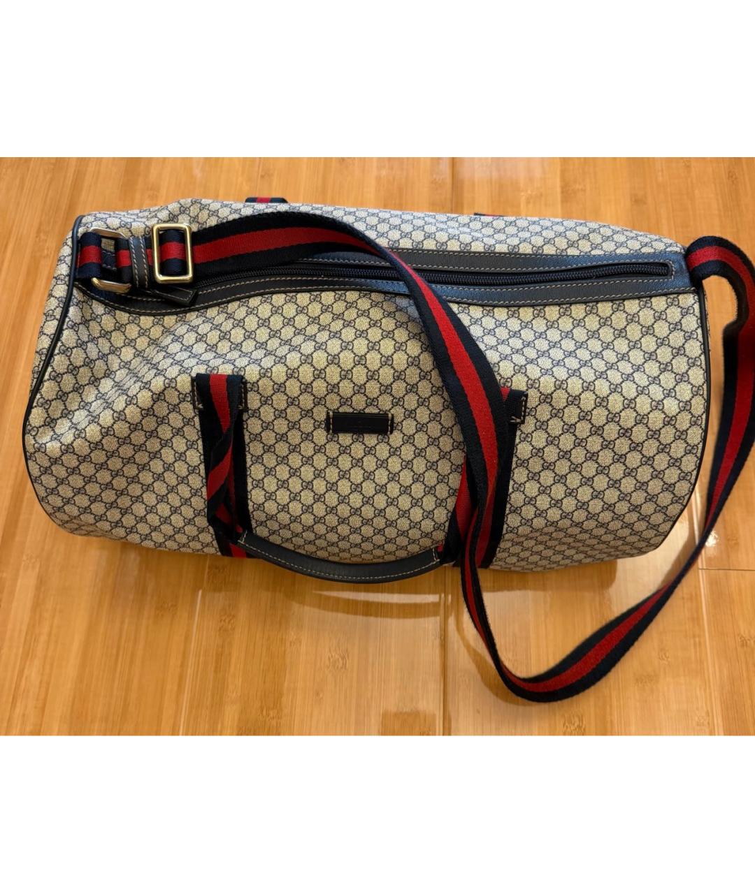 GUCCI Коричневая кожаная дорожная/спортивная сумка, фото 2