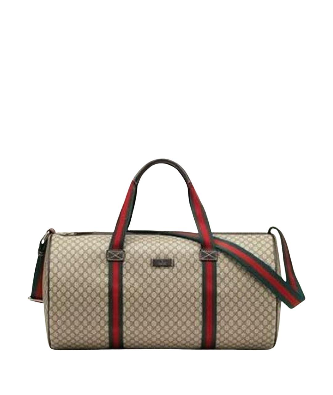 GUCCI Коричневая кожаная дорожная/спортивная сумка, фото 1