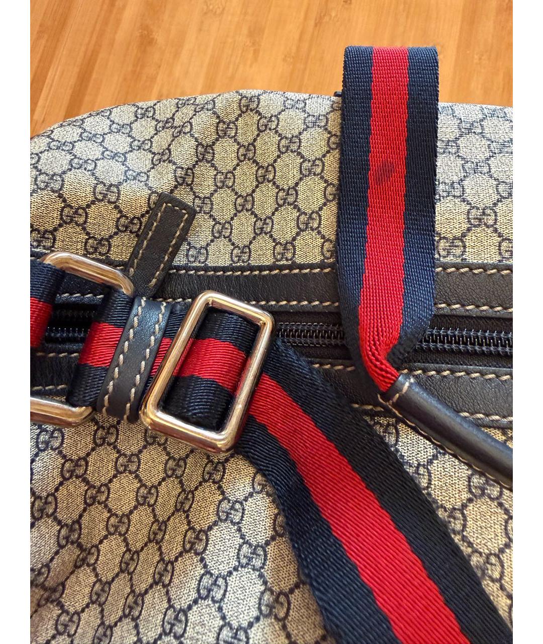 GUCCI Коричневая кожаная дорожная/спортивная сумка, фото 8