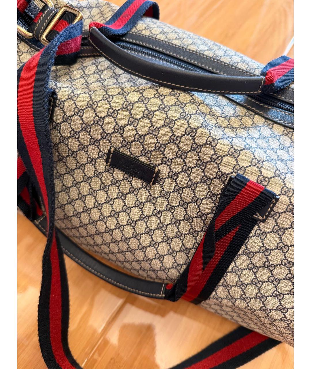 GUCCI Коричневая кожаная дорожная/спортивная сумка, фото 5