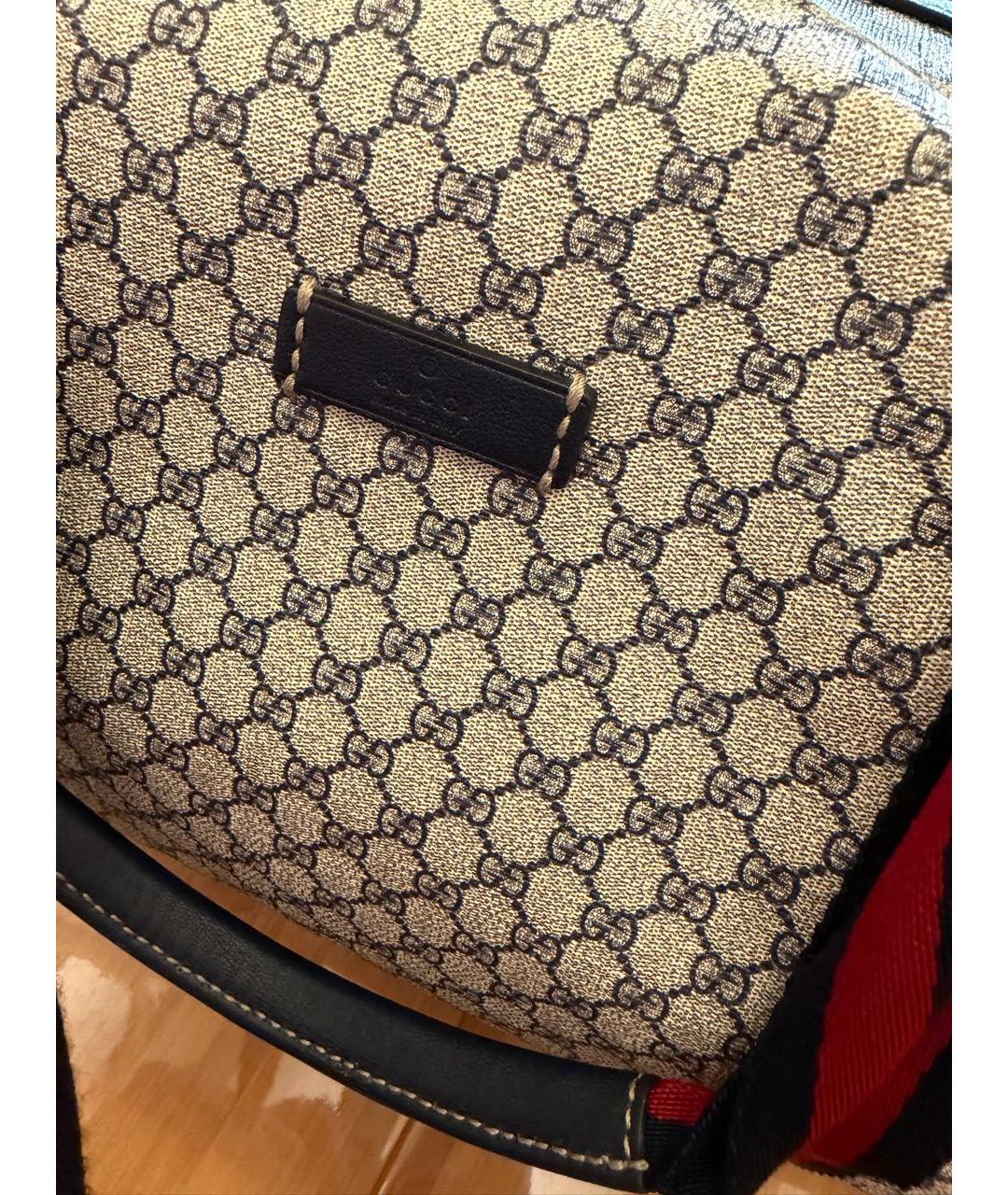 GUCCI Коричневая кожаная дорожная/спортивная сумка, фото 6