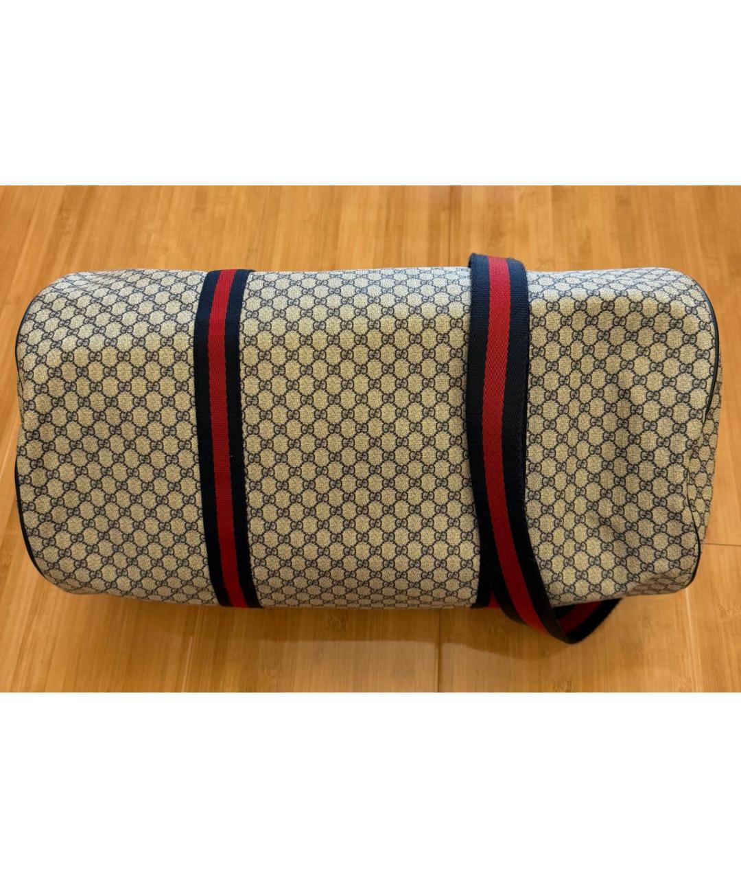 GUCCI Коричневая кожаная дорожная/спортивная сумка, фото 4