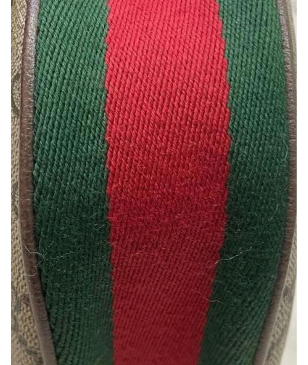 GUCCI Коричневая сумка с короткими ручками из канвы, фото 8