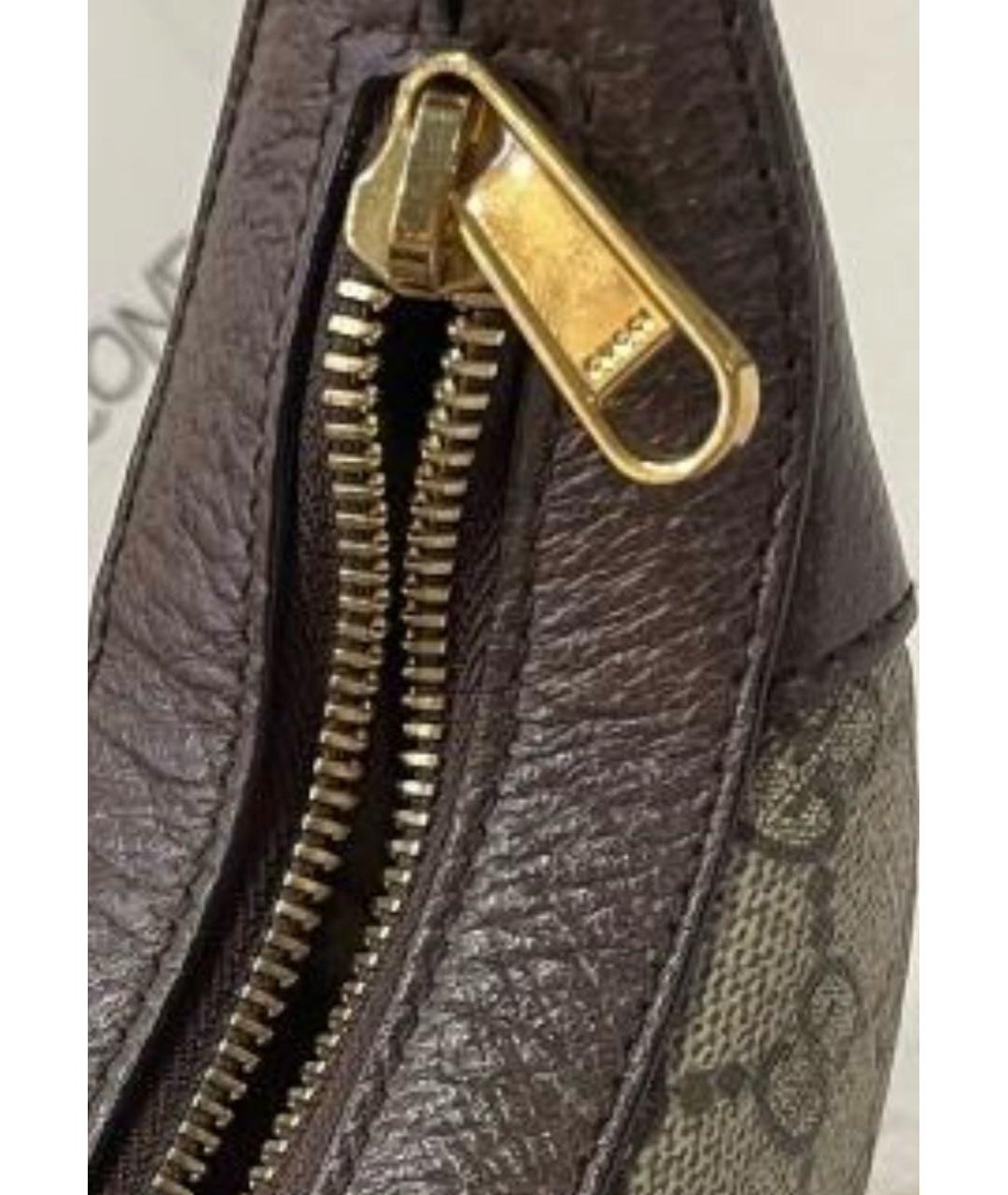 GUCCI Коричневая сумка с короткими ручками из канвы, фото 4