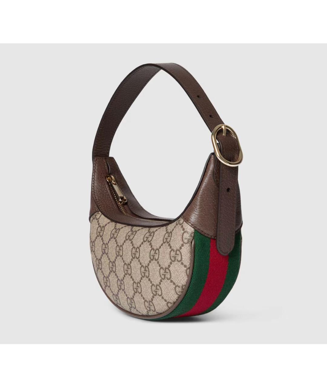 GUCCI Коричневая сумка с короткими ручками из канвы, фото 2