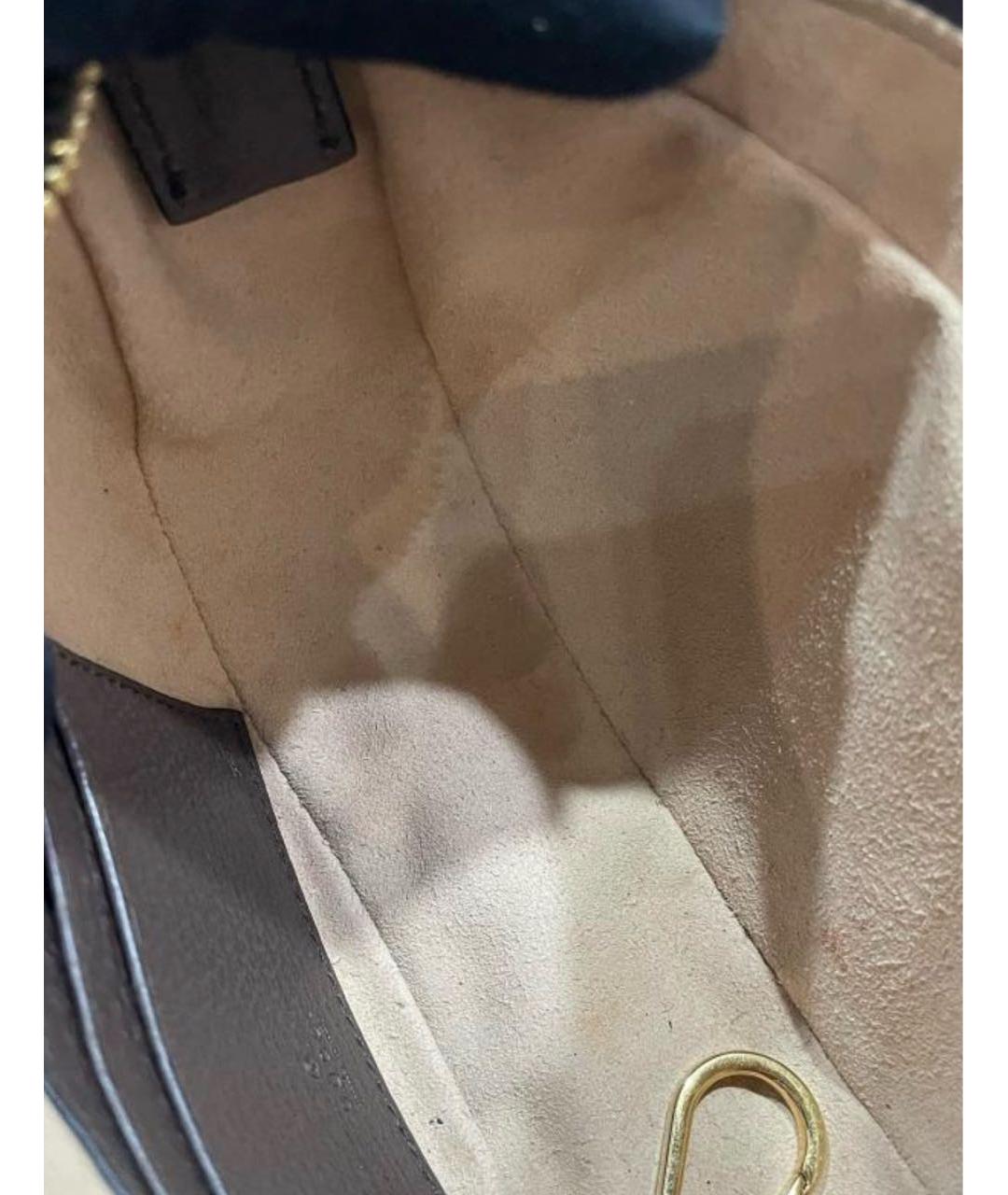 GUCCI Коричневая сумка с короткими ручками из канвы, фото 6