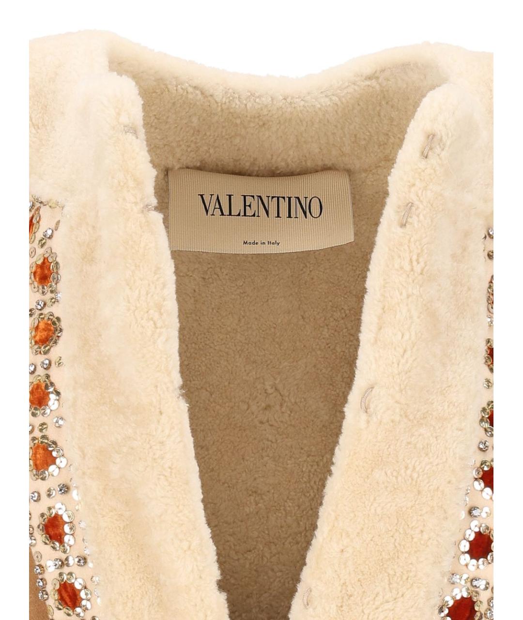 VALENTINO Бежевый кожаный жилет, фото 5