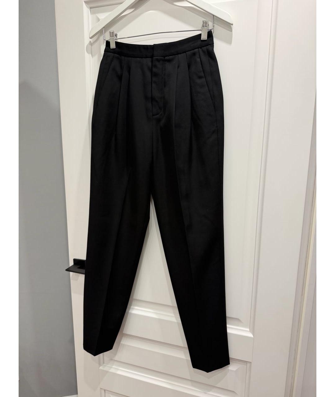 SAINT LAURENT Черные шерстяные брюки узкие, фото 3