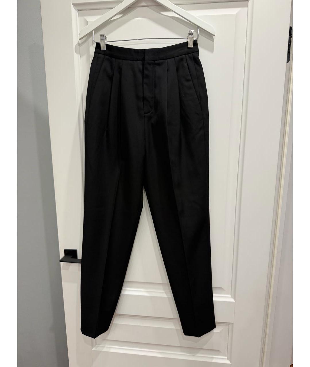 SAINT LAURENT Черные шерстяные брюки узкие, фото 2