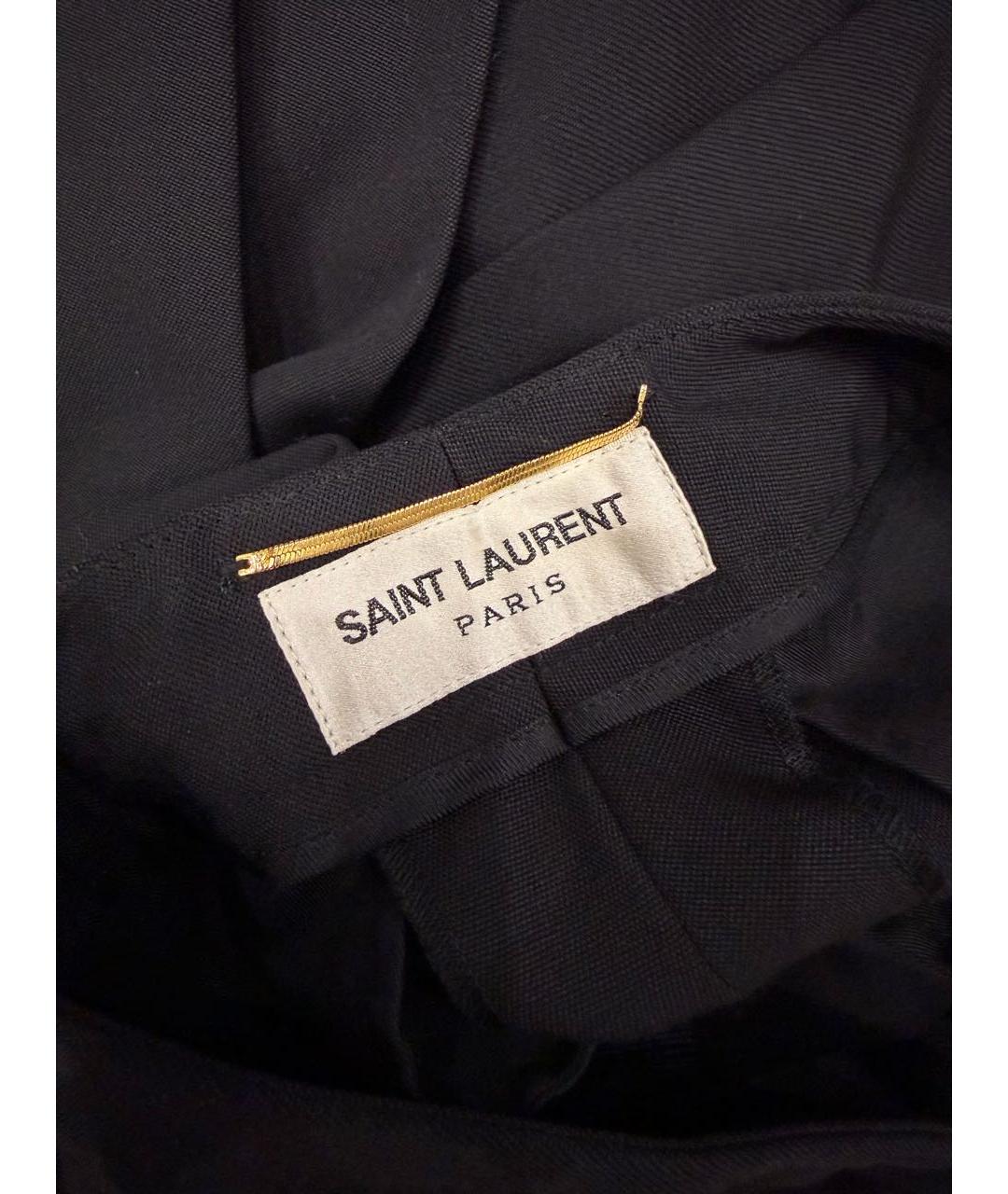 SAINT LAURENT Черные шерстяные брюки узкие, фото 6