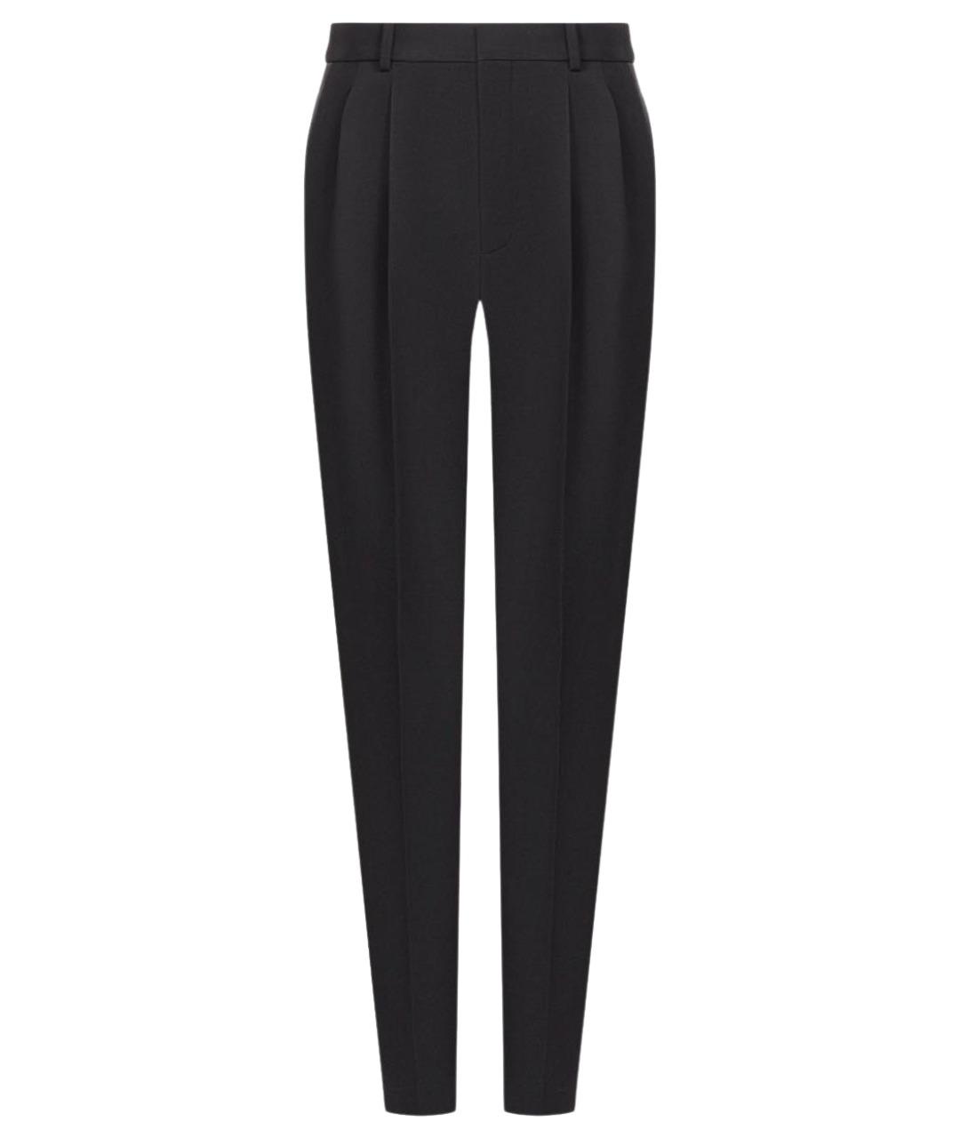 SAINT LAURENT Черные шерстяные брюки узкие, фото 1