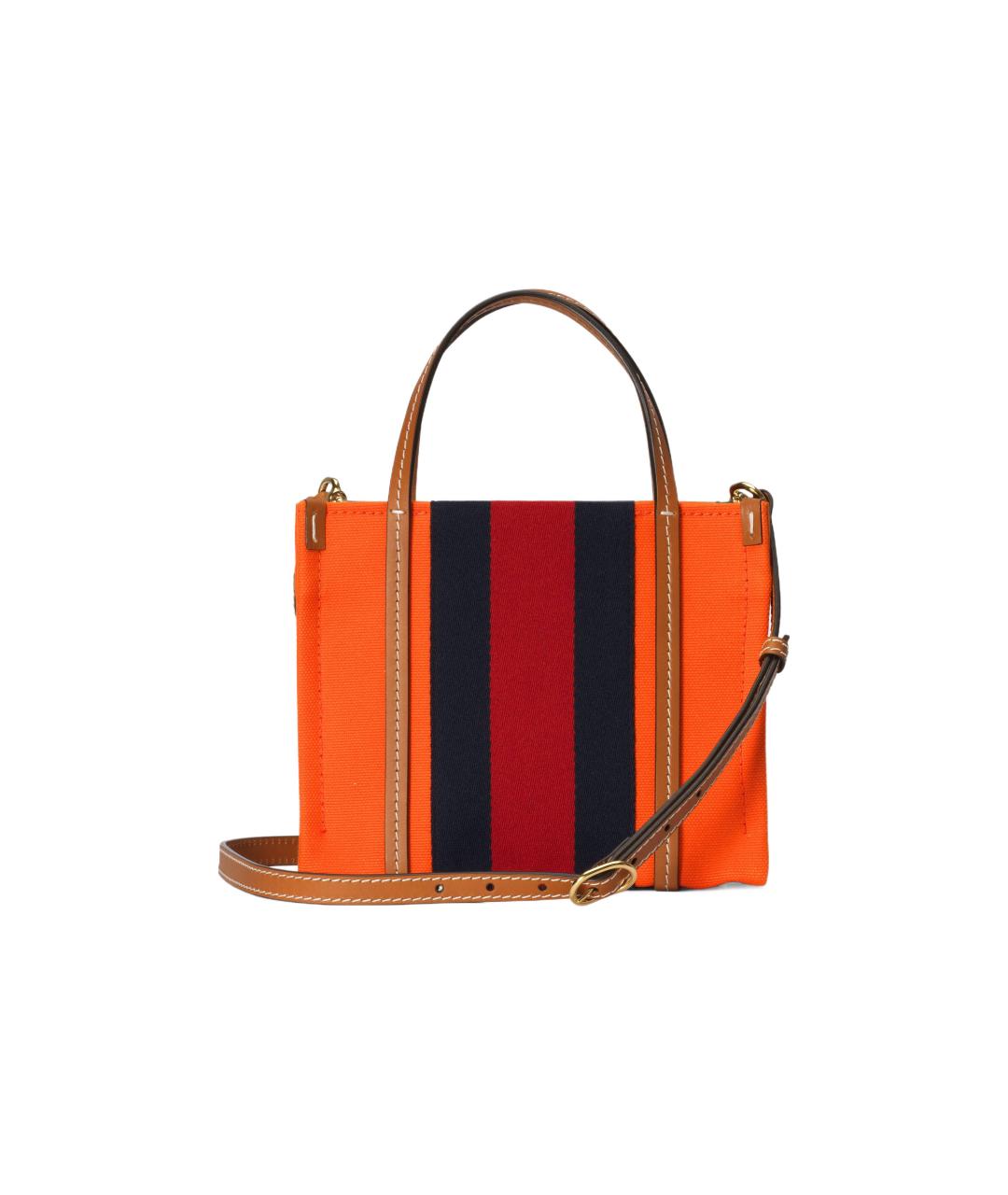 GUCCI Оранжевая сумка на плечо из канвы, фото 3