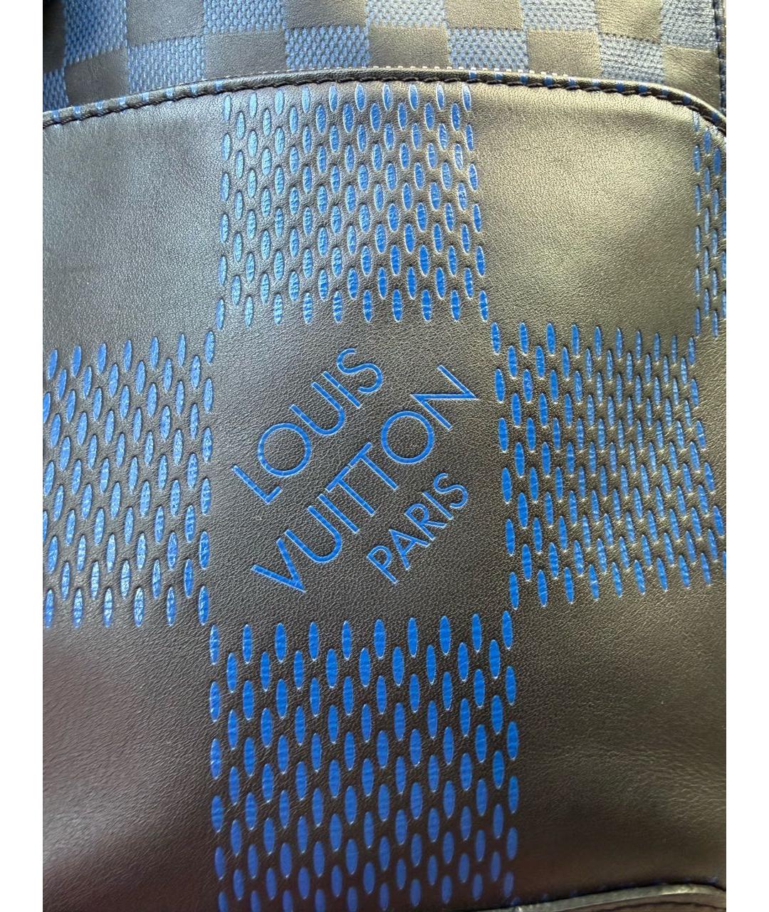 LOUIS VUITTON Темно-синяя кожаная сумка на плечо, фото 7