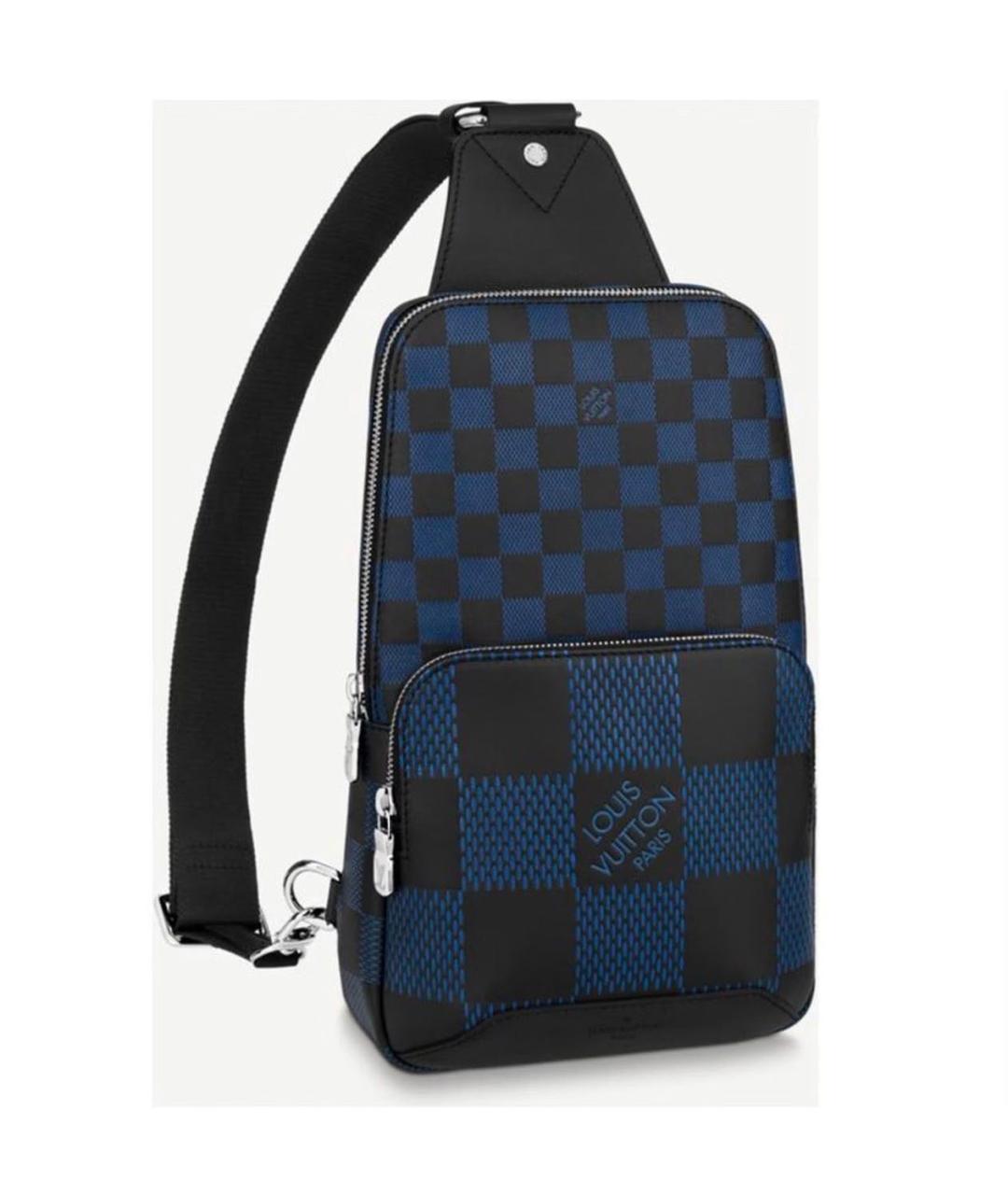 LOUIS VUITTON Темно-синяя кожаная сумка на плечо, фото 9