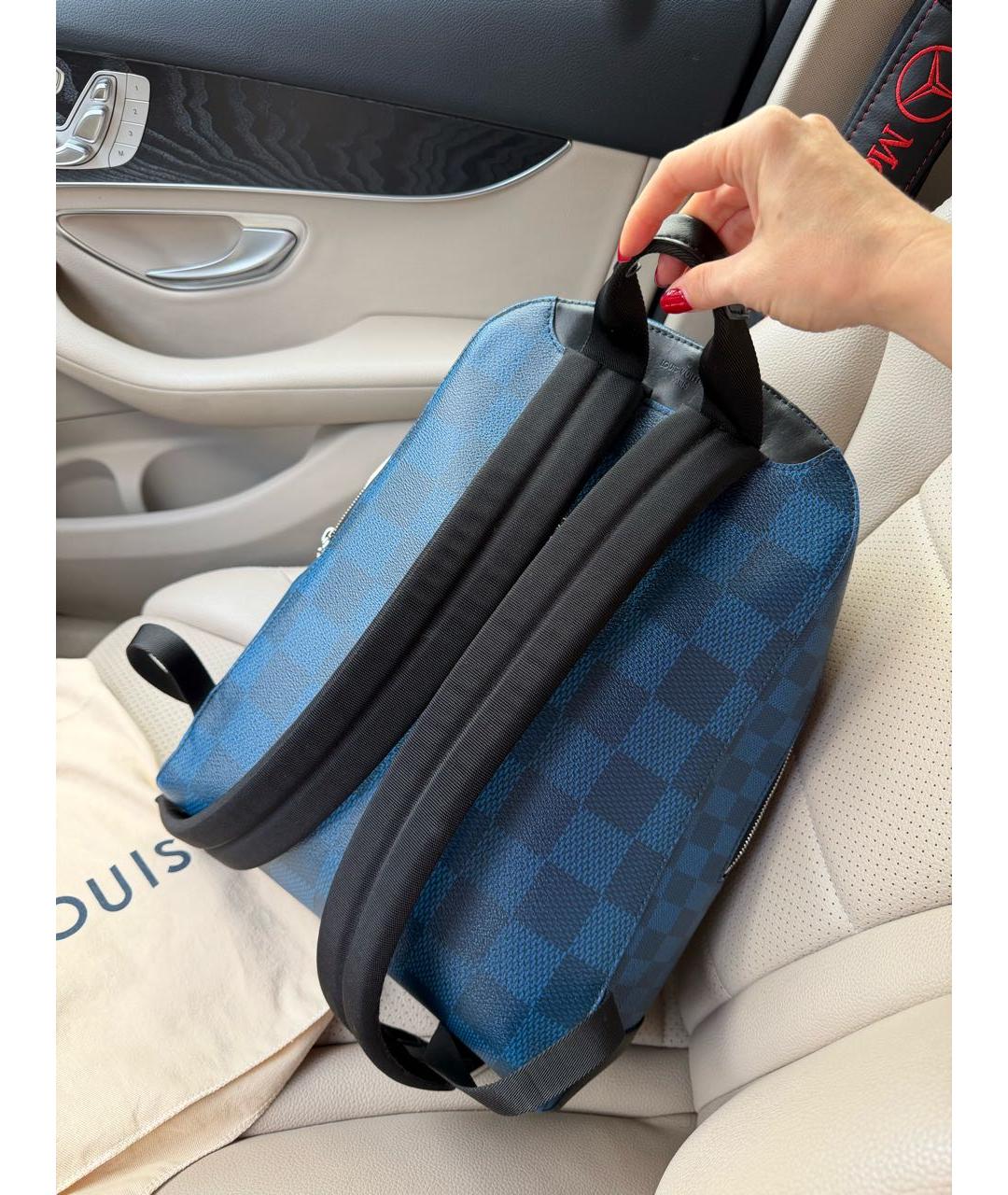 LOUIS VUITTON Синий кожаный рюкзак, фото 5