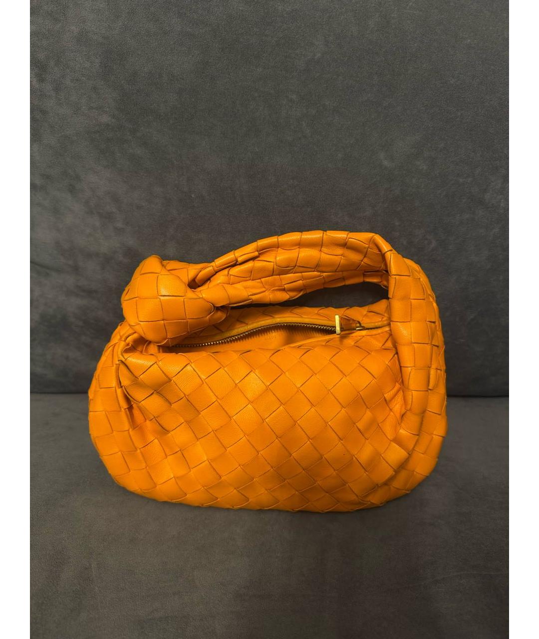 BOTTEGA VENETA Оранжевая кожаная сумка с короткими ручками, фото 6