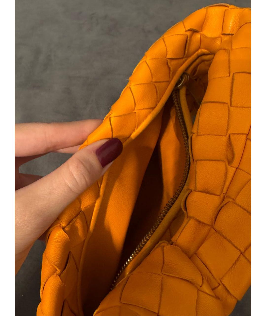 BOTTEGA VENETA Оранжевая кожаная сумка с короткими ручками, фото 3