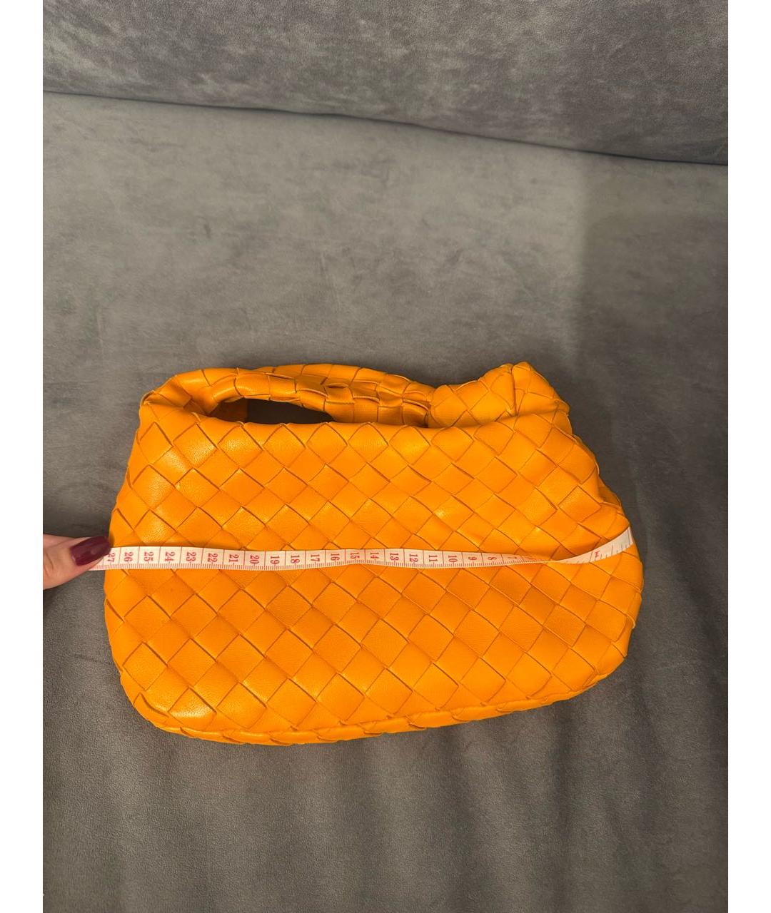 BOTTEGA VENETA Оранжевая кожаная сумка с короткими ручками, фото 4