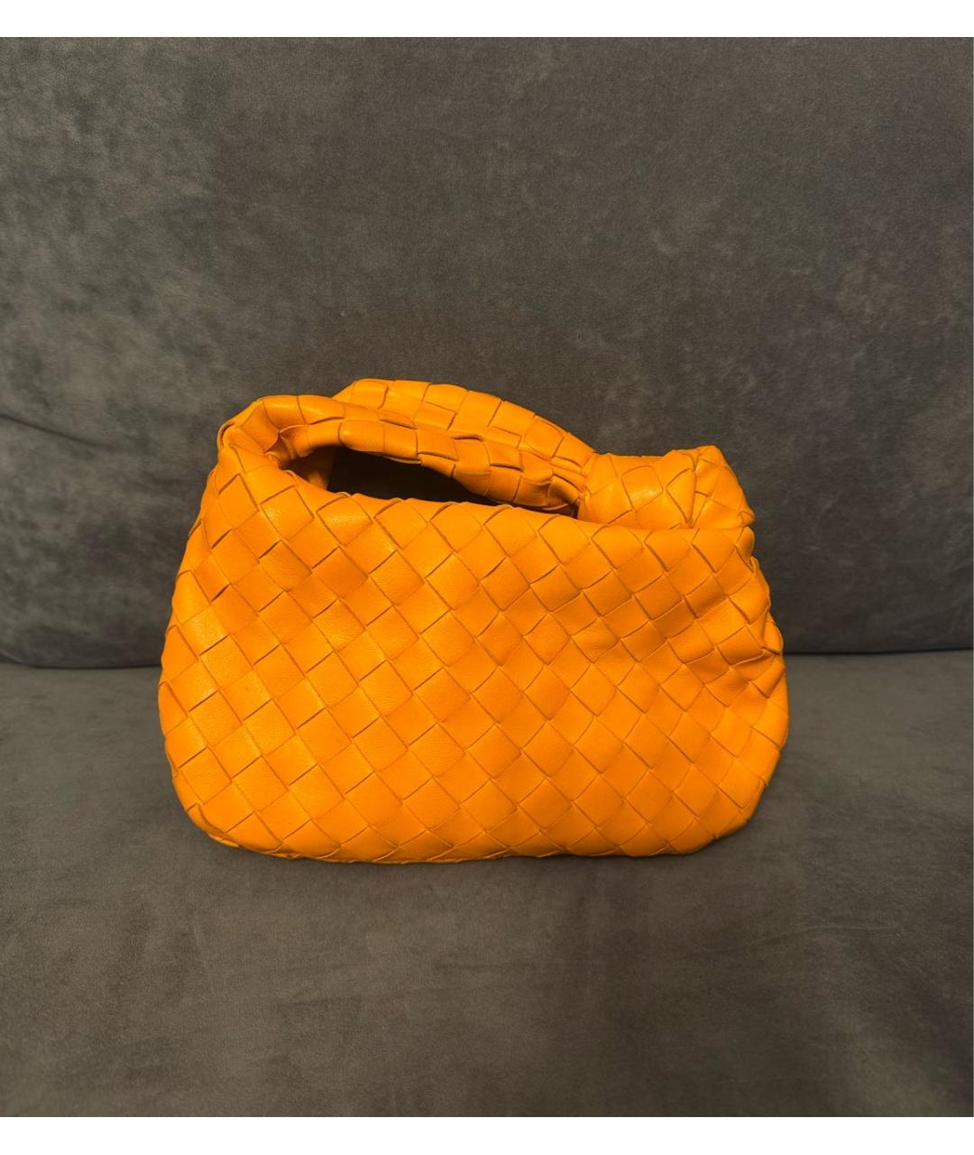BOTTEGA VENETA Оранжевая кожаная сумка с короткими ручками, фото 2