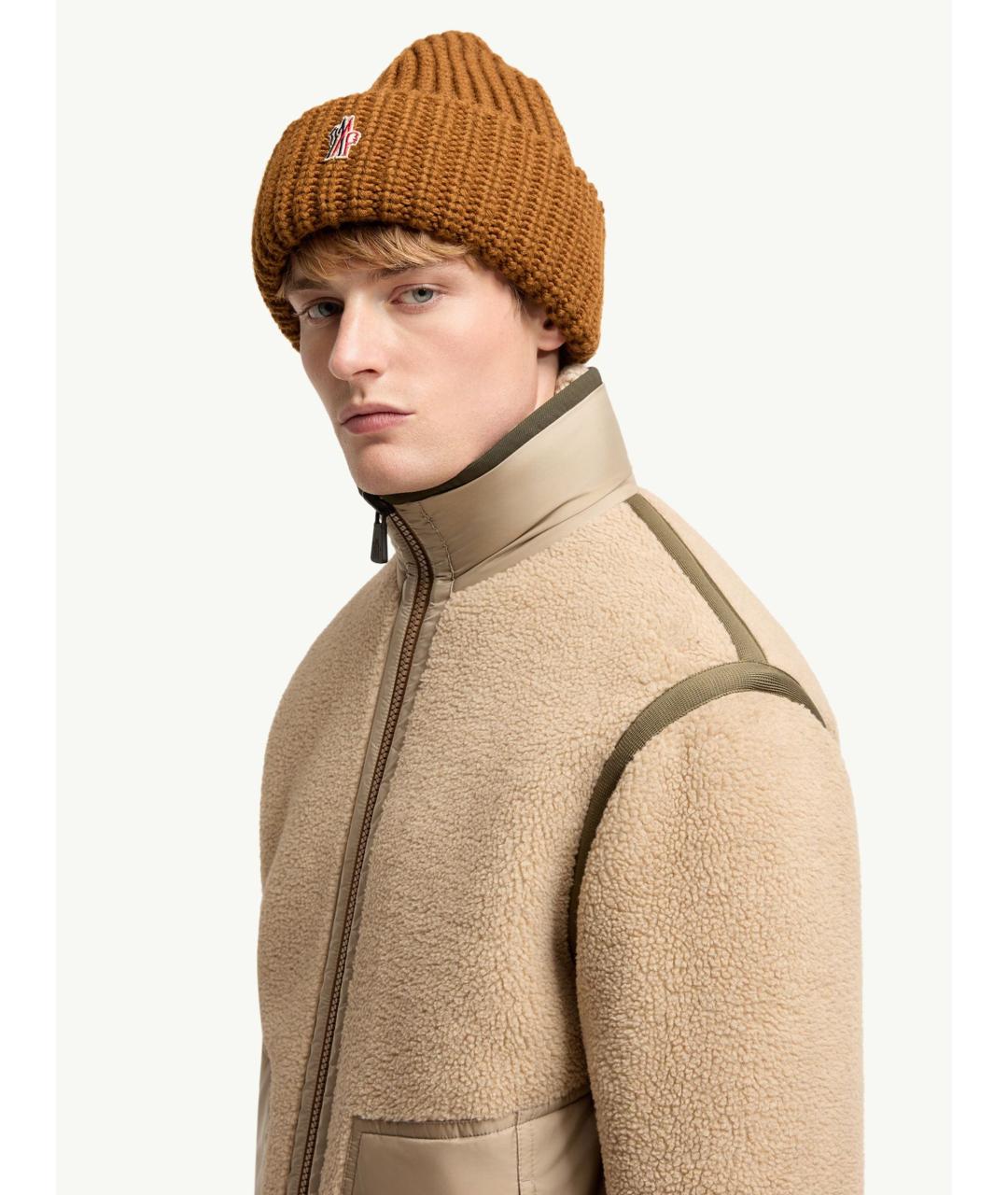 MONCLER Бежевая полиамидовая куртка, фото 3