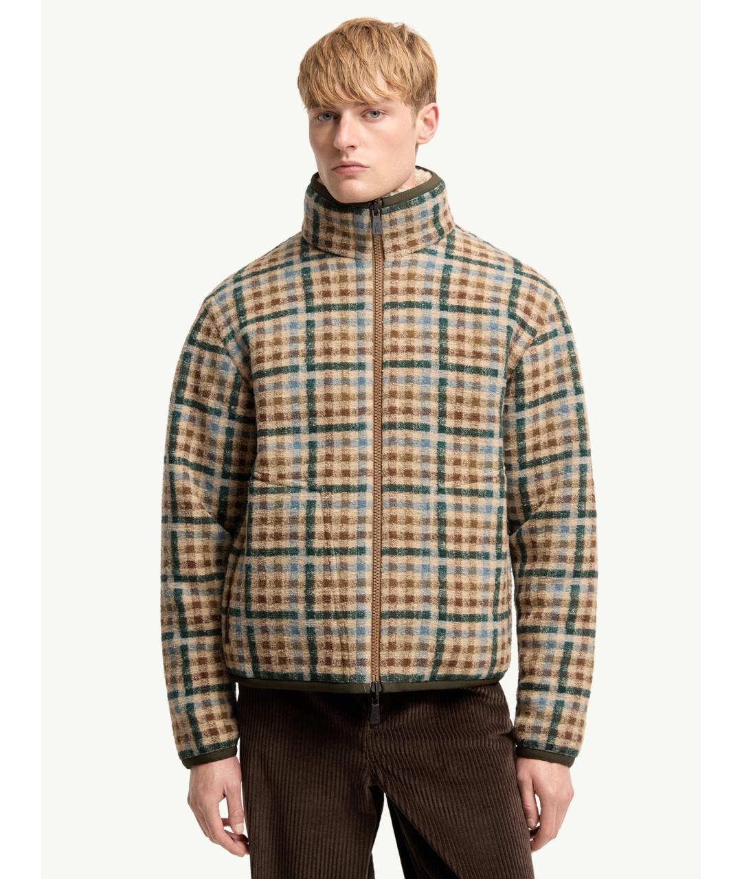MONCLER Бежевая полиамидовая куртка, фото 4